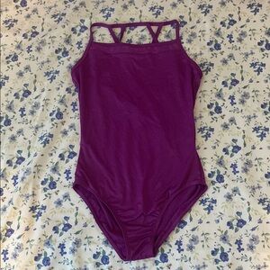 Russian Pointe purple strappy leotard
